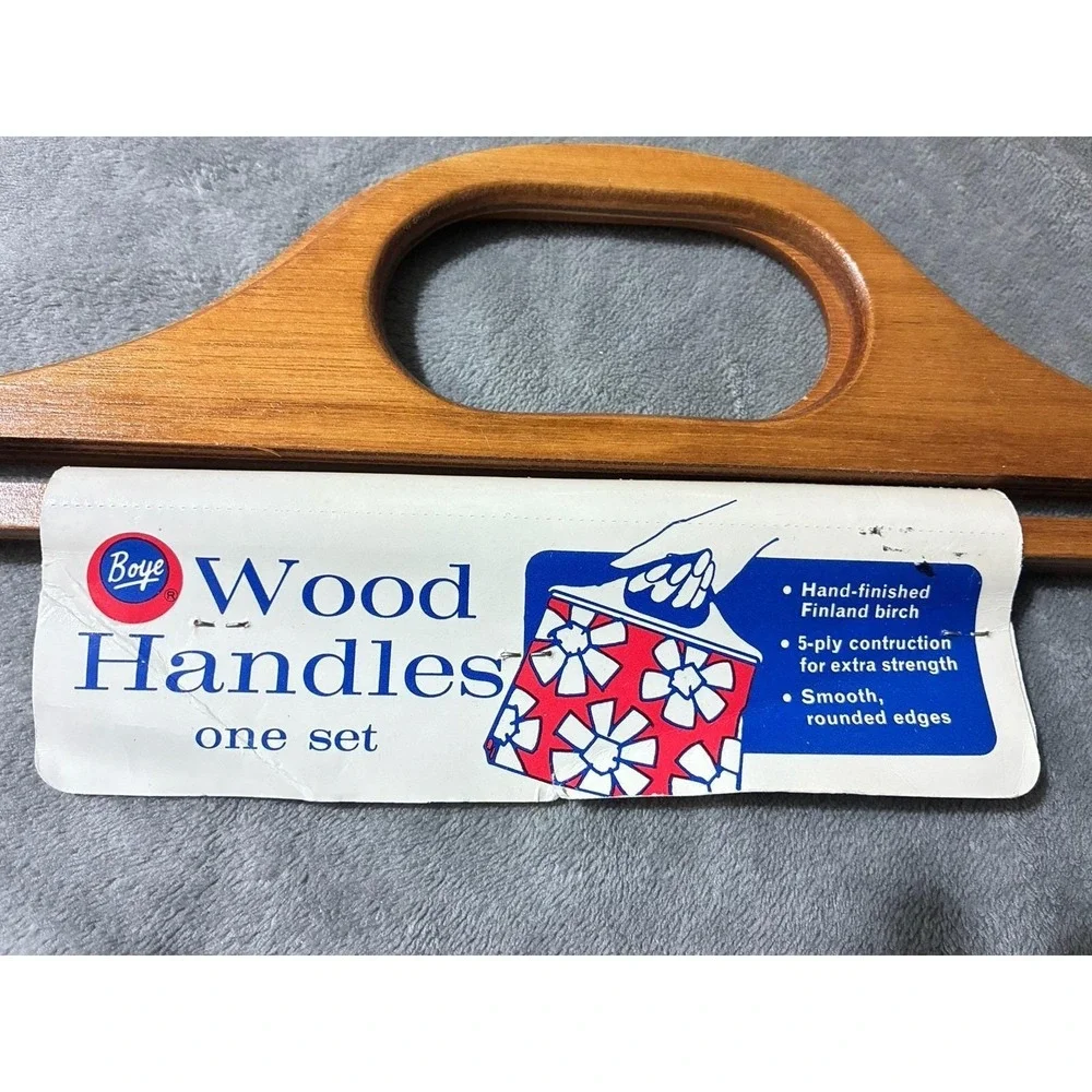 Vintage Boye Needle Company Wood Handles #7613 for Purse Bag NWT